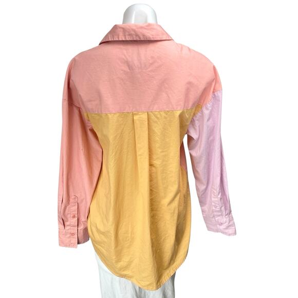 Abercrombie & Fitch Multicolor Colorblock Long Sleeve Button Down Shirt Top Sz S - Picture 2 of 5